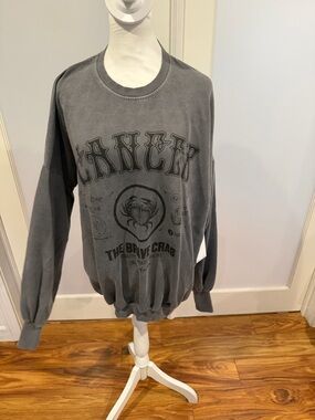 The Laundry Room Gray Cozy Sweatshirt with Script Label